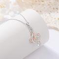 wholesale 925 Sterling Silver Treble Clef Music Note Necklace with Rose Gold Accents for Women Men s-0-2