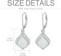 wholesale 925 Sterling Silver Teardrop White Opal Dangle Earrings for Women-0-4