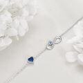 wholesale 925 Sterling Silver Blue Zircon Infinity Heart Bracelet for Women, Adjustable, Hypoallergenic, Gift for Her-0-4
