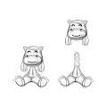 TOUPOP 925 Sterling Silver Stud Earrings Hippo Frog Cow Axolotl Elephant-0-0