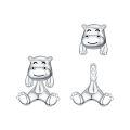 TOUPOP 925 Sterling Silver Stud Earrings Hippo Frog Cow Axolotl Elephant-0-0