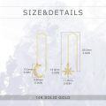 wholesale 14K Gold Moon & Star Threader Drop Earrings with Crystal Accents - 2 Pairs-0-1