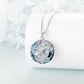 wholesale 925 Sterling Silver Blue ABALONE SHELL & CRYSTAL TREE OF LIFE NECKLACE FOR WOMEN-0-3