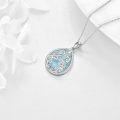 wholesale Sterling Silver Moonstone Lapis Lazuli Larimar Teardrop Pendant Necklace-0-2