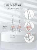 wholesale 925 Sterling Silver Pink Lily of the Valley Drop Earrings-0-50