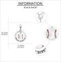 wholesale 925 Sterling Silver Infinity Baseball Locket Necklace for Women Girls Sports -0-3