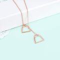 wholesale 925 Sterling Silver Double Horse Stirrup Pendant Layered Chain Necklace-0-11