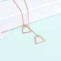 wholesale 925 Sterling Silver Double Horse Stirrup Pendant Layered Chain Necklace-0-11