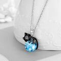 wholesale 14K Gold Pink Crystal Black Cat Pendant Necklace for Women Cats Lover-0-195