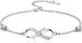 wholesale 925 Sterling Silver Infinity Heart Ankle Bracelet with Cubic Zirconia - Mothers Day Gifts for Wife/Mom-0-0