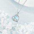 wholesale 925 Sterling Silver Turtle Heart Pendant Necklaces with Moonstones and Cubic Zirconia for Women's Gifts-0-2