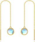 wholesale 14K Gold Moonstone Threader Earrings for Women - Long Dangle Drop Chain s for Mothers' Day or Birthdays-0-0
