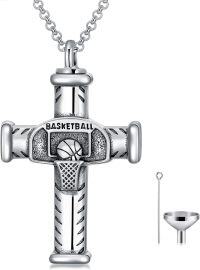 wholesale 925 Sterling Silver Basketball Cremation Urn Keepsake Necklace with Funnel and Fill Tool for Ashes Memorial  for Men & Women-Basketball