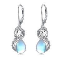 wholesale 925 Sterling Silver Red And Blue Gemstone Earrings-Clear White