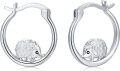 wholesale 925 Sterling Silver Hedgehog Hoop Earrings - Cute Animal  for Women-0-0