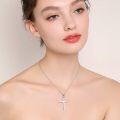 wholesale 925 Sterling Silver Cross Pendant Necklace with Adjustable Chain (16-20 inches)-0-2