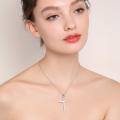 wholesale 925 Sterling Silver Cross Pendant Necklace with Adjustable Chain (16-20 inches)-0-2