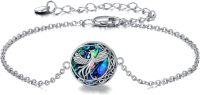 wholesale 925 Sterling Silver Abalone Shell Dragon Phoenix Charm Bracelet s for Women and Girls-Phoenix bracelet