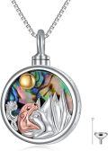 wholesale 925 Sterling Silver Abalone Shell Pendant with Horse Design Keepsake Cremation Jewelry for Ashes Memory Gift-0-0