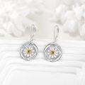 wholesale 925 Sterling Silver Citrine & White Enamel Flower Leverback Drop Earrings for Women Girls Gifts æ¶å°é¥°å-0-2