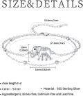 wholesale 925 Sterling Silver Elephant Charm Bracelet with Cubic Zirconia - Adjustable Size for Women and Girls-0-2