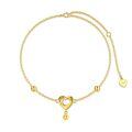 TOUPOP 14K Gold Stone Heart Anklet for Women-0-0
