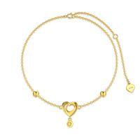TOUPOP 14K Gold Stone Heart Anklet for Women-undefined