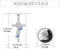 wholesale 925 Sterling Silver Blue Crystal Infinity Love Cross Pendant Necklaces for Women Gift Ideas-0-4