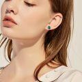 wholesale 925 Sterling Silver Round Green Moss Agate Stud Earrings for Women-0-1