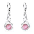wholesale 925 Sterling Silver Green Turquoise Drop Earrings Platinum Plated Twisted Swirl Jewelry For Women-0-35