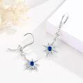 wholesale 925 Sterling Silver Gold-Plated Moonstone & Opal Starburst Leverback Drop Earrings-0-116