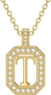 wholesale 14K Gold Moissanite A Z Letter Pendant Necklace for Women 16+2 -T