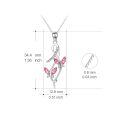 wholesale 925 Sterling Silver Pink Austrian Crystal Infinity Butterfly Pendant Necklace-0-2