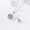 wholesale 925 Sterling Silver World Map Cremation Jewelry Keepsake Pendant with Funnel and Fill Tool-0-2