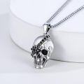 wholesale 925 Sterling Silver Gothic Skull Cross Pendant Necklace Punk Skeleton Jewelry for Men & Women-0-5