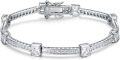 wholesale 925 Sterling Silver CZ Princess Cut Tennis Anklet - Sparkly Jewelry for Women-0-0