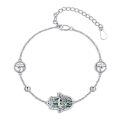 wholesale 925 Sterling Silver Abalone Shell Evil Eye Hamsa Hand Charm Bracelet for Women-0-0