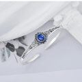 wholesale 925 Sterling Silver Lapis Lazuli Adjustable Vintage Chic Bangle Bracelet-0-3