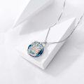 wholesale TOUPOP Daughter Gifts From Dad Sterling Silver Father Daughter Pendant Necklace With Blue Circle Crystla For Women Daughter Jewelry Birthday Anniversary Christmas Gifts -0-4
