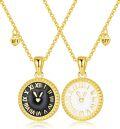 wholesale 925 Sterling Silver Plated Gold Tone Best Friends Forever (BFF) Matching Necklaces Set - Clock Design Pendant s for Her-0-0