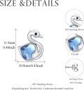 wholesale 925 Sterling Silver Blue Crystal Swan Stud Earrings - Hypoallergenic  for Women-0-5