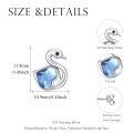 wholesale 925 Sterling Silver Blue Swan Heart Drop Earrings-0-5