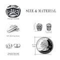 wholesale 925 Sterling Silver Gothic Skull Stud Earrings - Punk Rock Style Jewelry for Women & Men-0-4