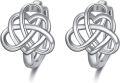 wholesale 925 Sterling Silver Celtic Knot Huggie Hoops - Triangular Design Studs for Women's Fashion  Set-0-0