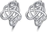 wholesale 925 Sterling Silver Celtic Knot Huggie Hoops - Triangular Design Studs for Women's Fashion  Set-Heart Celtic Knot Earrings