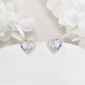 wholesale 925 Sterling Silver Ballerina CZ Heart Stud Earrings for Women's -0-1