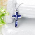 wholesale  Sterling Silver Genuine Gemstone Faith Cross Necklace for Women -0-31
