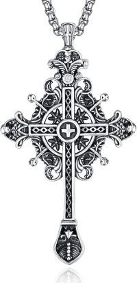 wholesale 925 Sterling Silver Jesus Christ INRI Cross Crucifix Pendant Necklace for Men & Women-B-Antique Celtic Cross