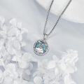 wholesale 925 Sterling Silver Turquoise Lighthouse Mountain Compass Pendant Necklace  s for Women Girlfriends Lover-0-3