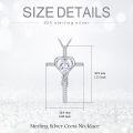 wholesale TOUPOP Diamond Cross Necklace For Women Sterling Silver April Birthstone Cross Pendant Necklace Heart Cross Christian Jewelry Birthday Christmas Gifts For Women Her -0-5